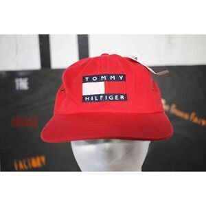 Tommy Hilfiger Red Logo Hat Adjustable Strapback Cap - NWT